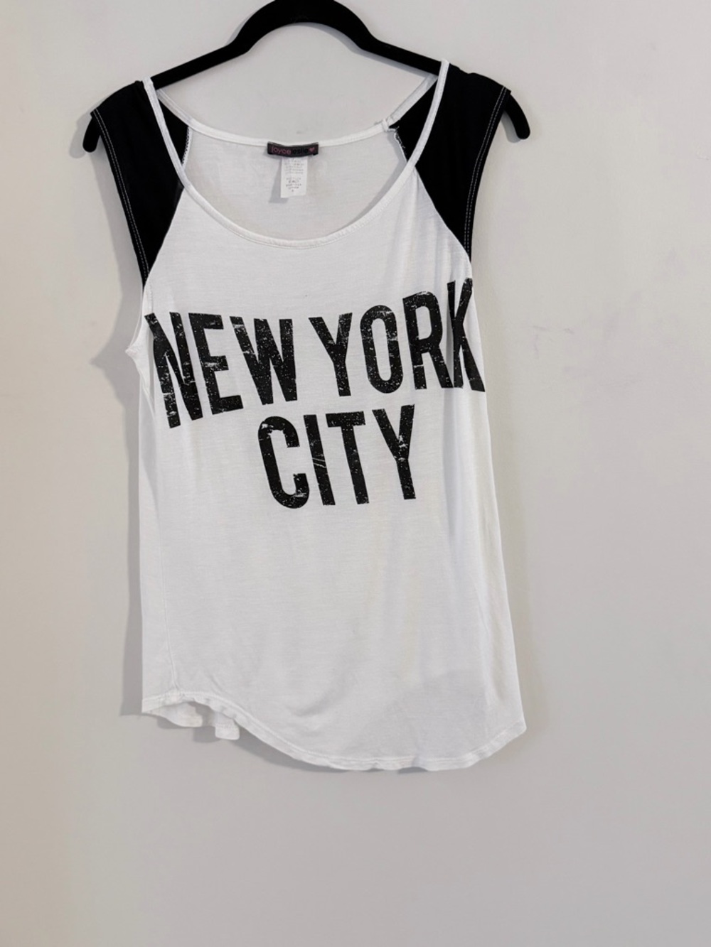 Joyce Leslie White & Black 'NEW YORK CITY' Muscle Tee Size M
